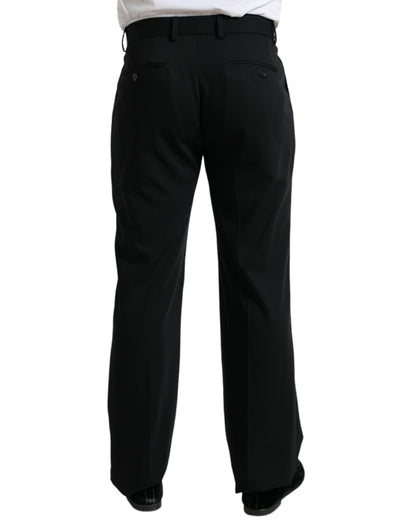 Pantalon habillé en laine noire Dolce &amp; gabbana