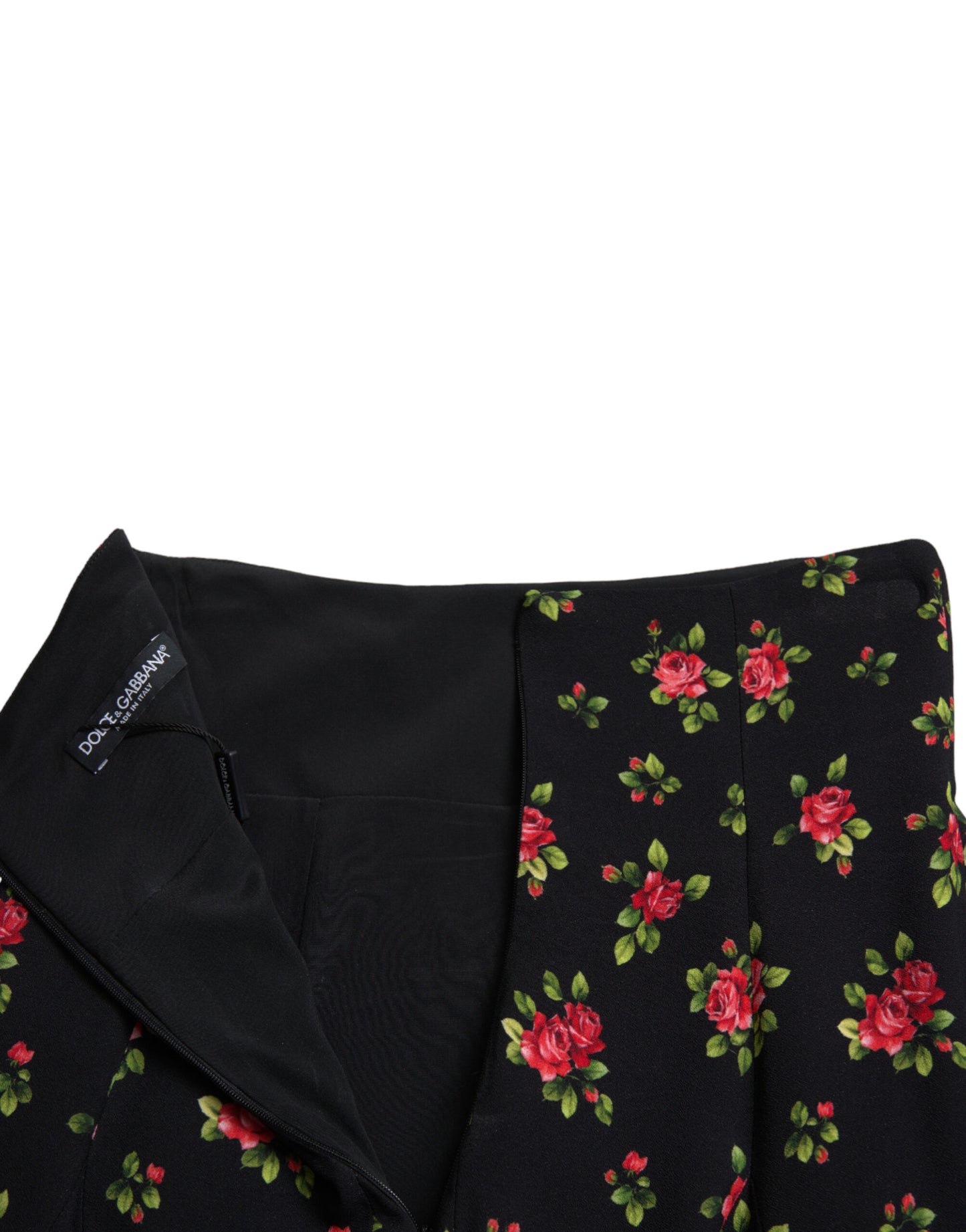 Dolce &amp; gabbana mini-jupe trapèze fleurie avec taille haute