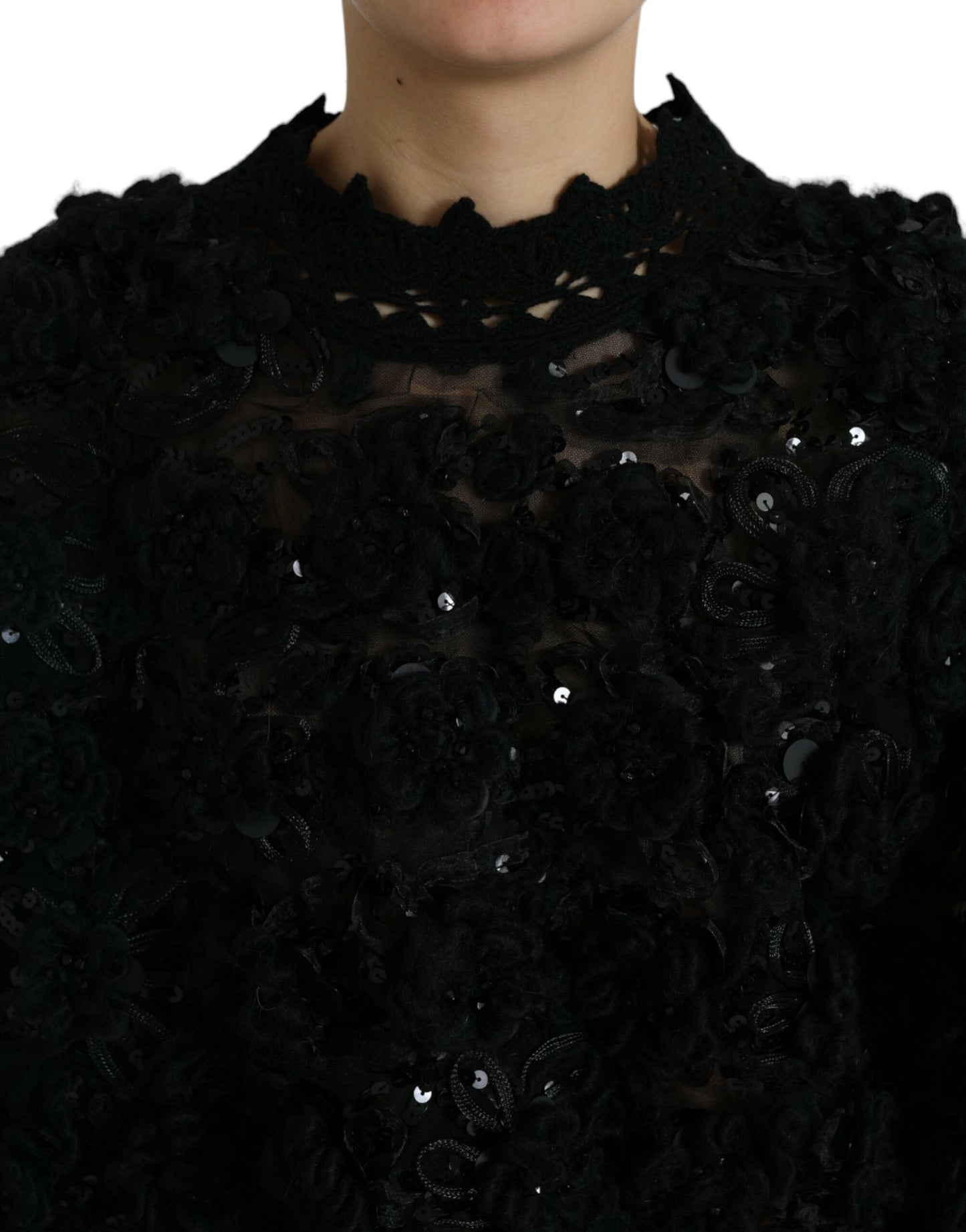 Dolce &amp; gabbana pull noir orné de sequins