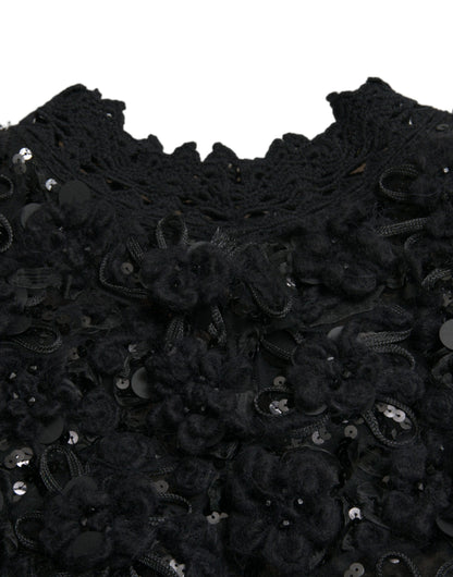 Dolce &amp; gabbana pull noir orné de sequins