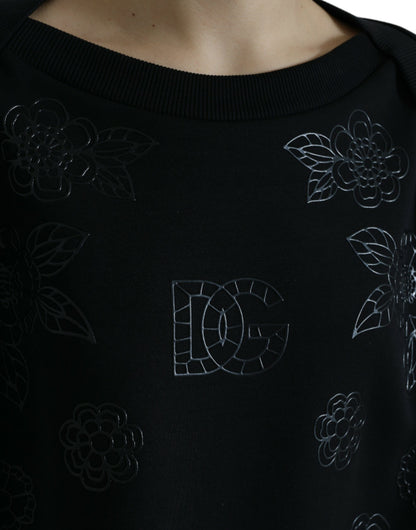 Dolce &amp; gabbana pull noir à appliques florales