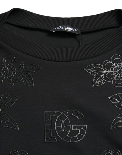 Dolce &amp; gabbana pull noir à appliques florales