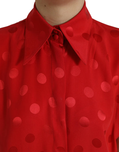 Blouse en soie sans manches à pois Dolce &amp; gabbana