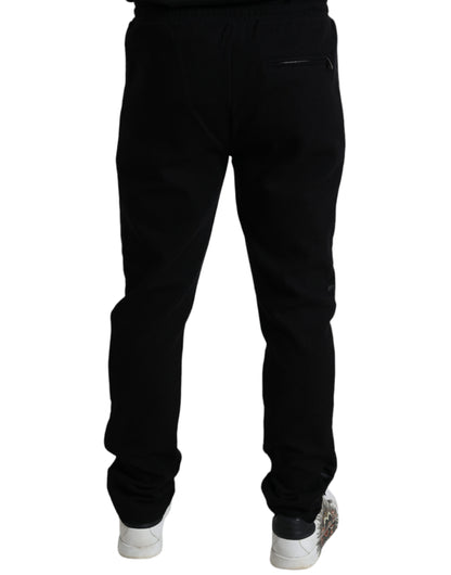 Dolce &amp; gabbana pantalon de jogging en coton mélangé noir