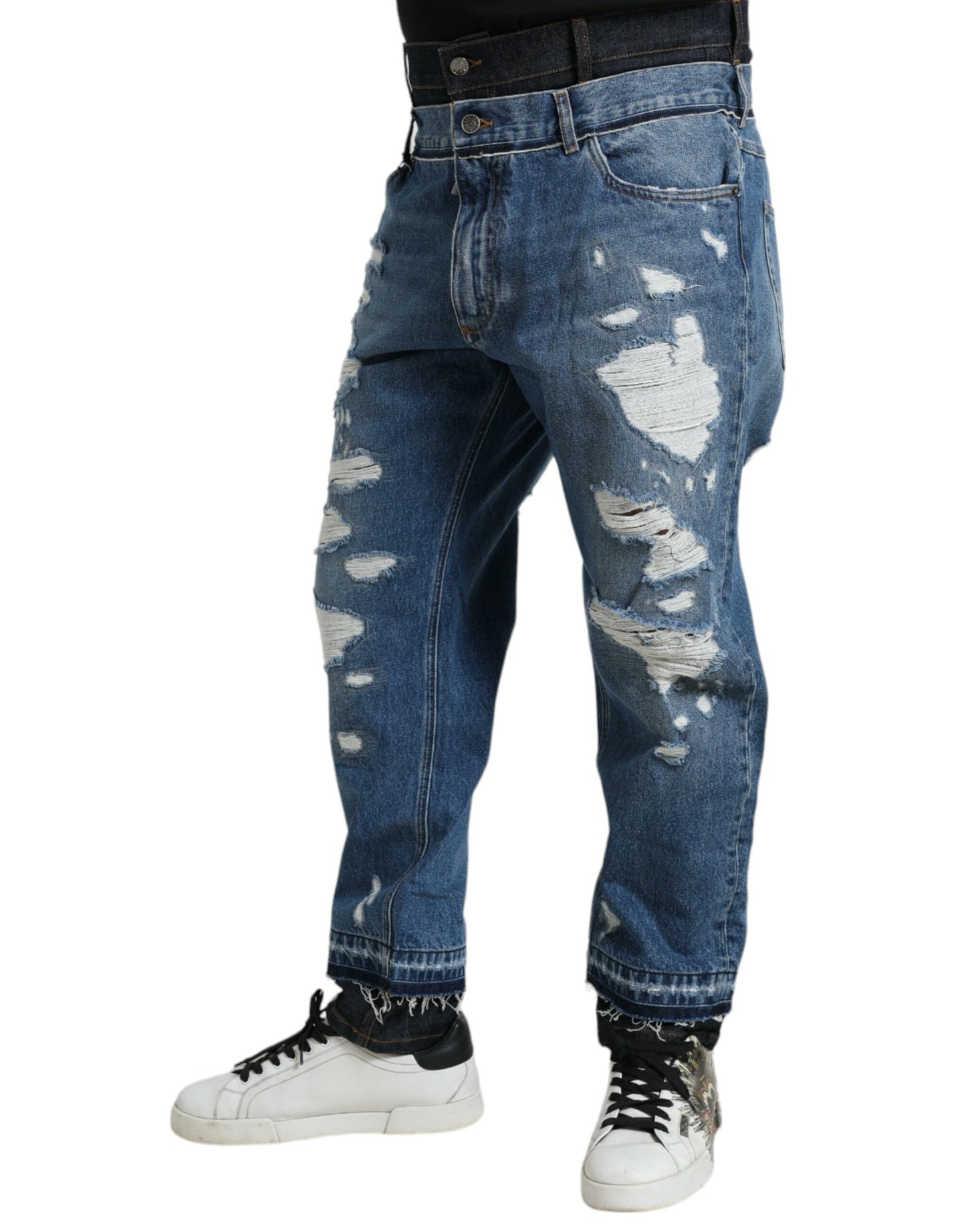 Dolce &amp; Gabbana - Jean skinny en denim déchiré