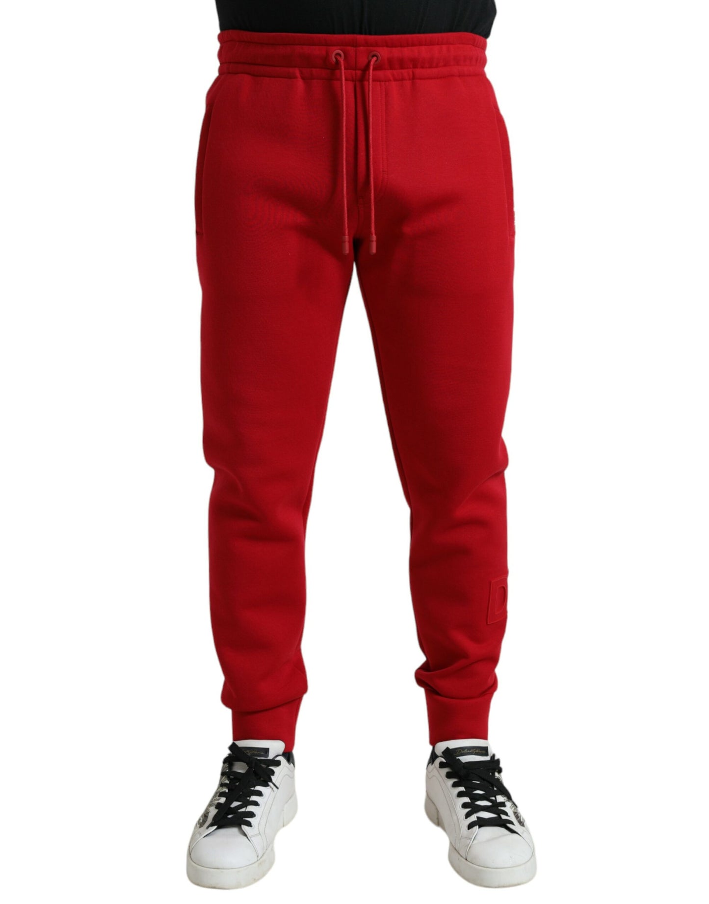 Dolce &amp; gabbana pantalon de jogging en coton mélangé rouge grésillant