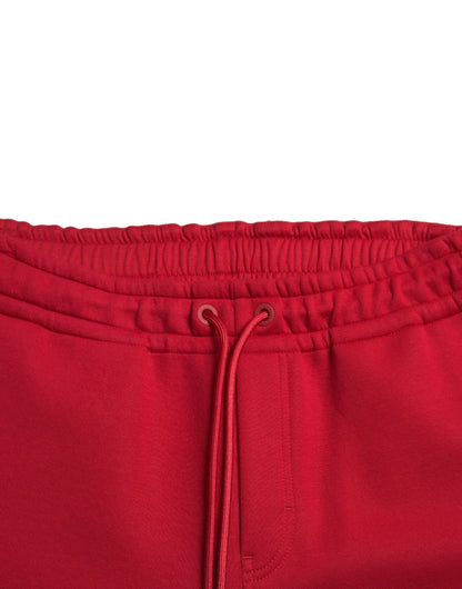 Dolce &amp; gabbana pantalon de jogging en coton mélangé rouge grésillant