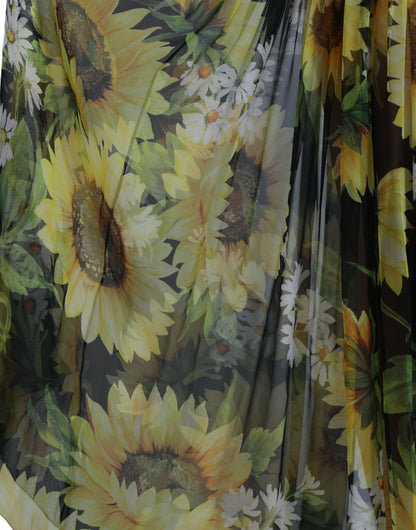 Robe longue en soie tournesol Dolce &amp; gabbana