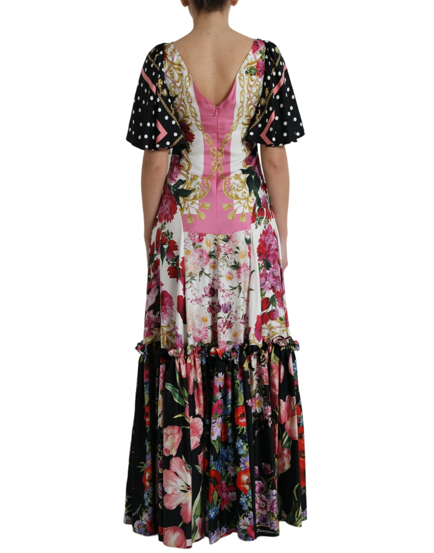 Dolce &amp; gabbana robe longue en soie à fleurs