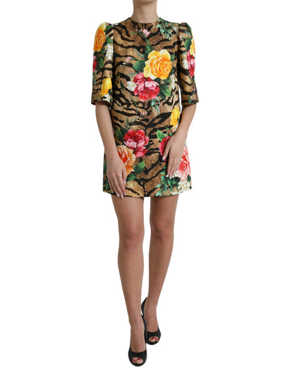 Dolce &amp; Gabbana - Robe courte droite à imprimé animal et floral