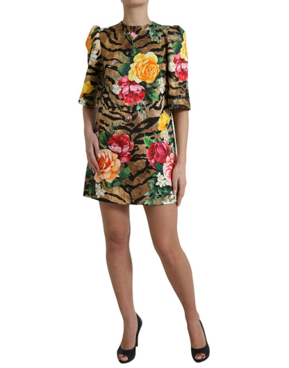 Dolce &amp; Gabbana - Robe courte droite à imprimé animal et floral