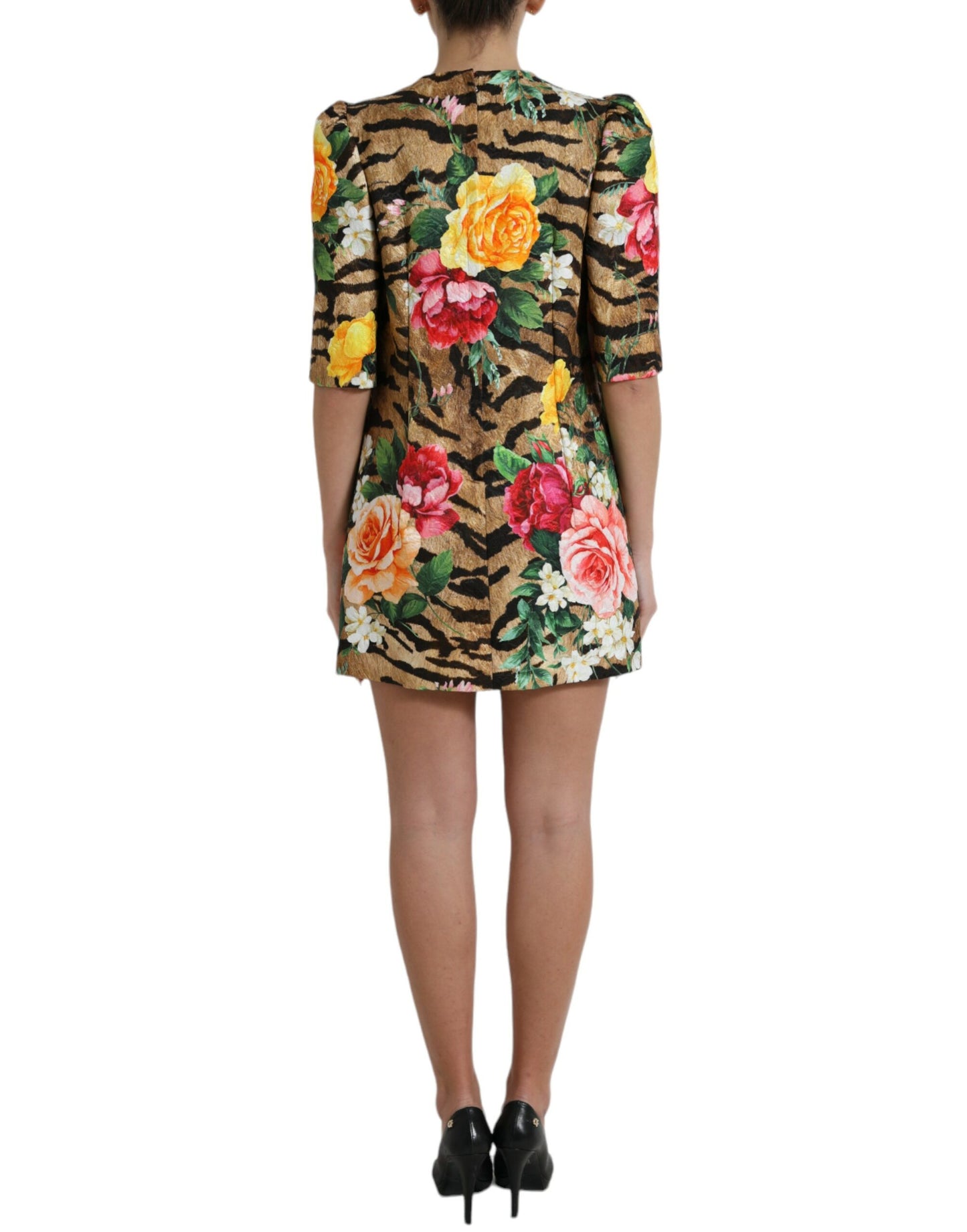 Dolce &amp; Gabbana - Robe courte droite à imprimé animal et floral