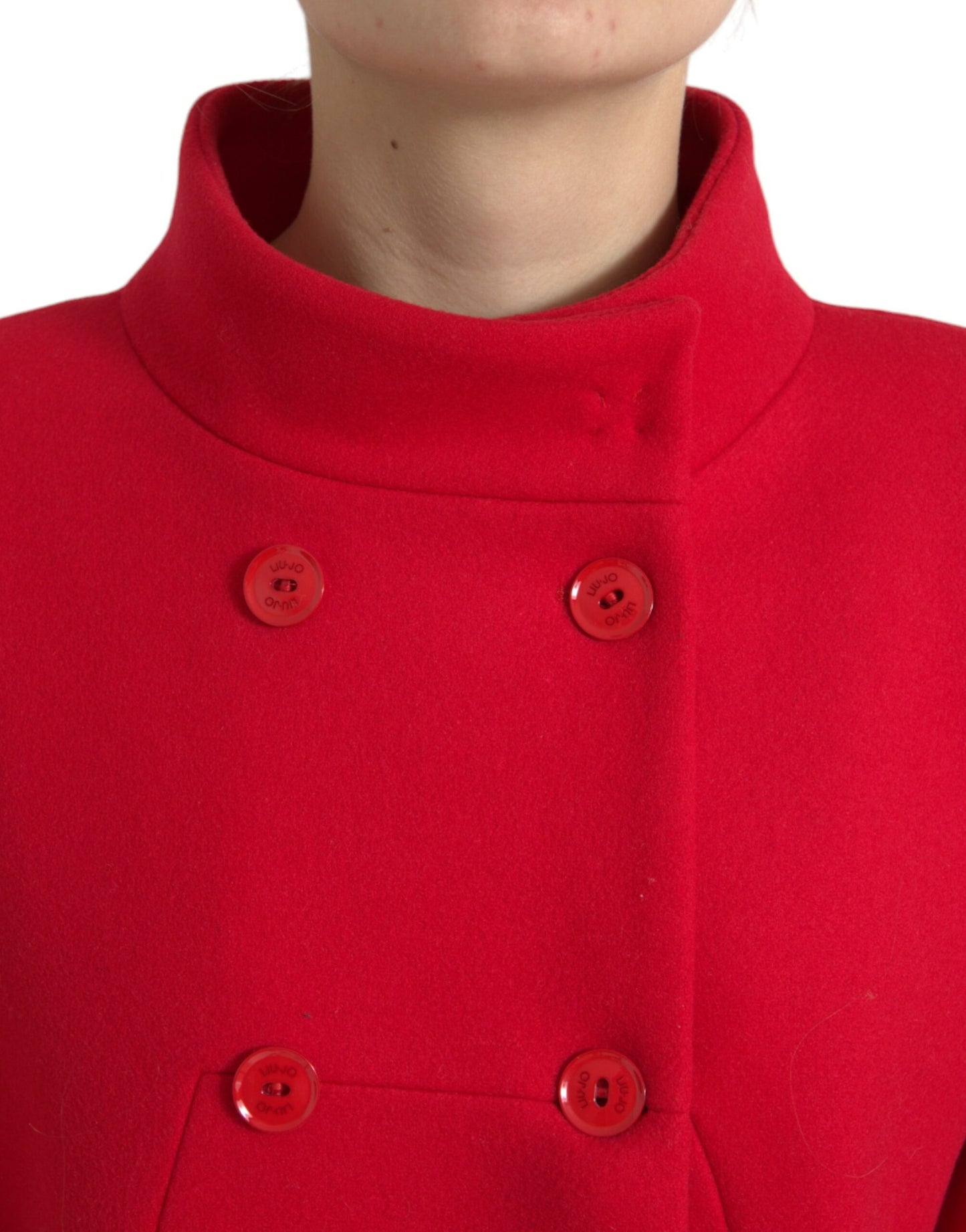 Liu Jo Elegant Red Double Breasted Long Coat