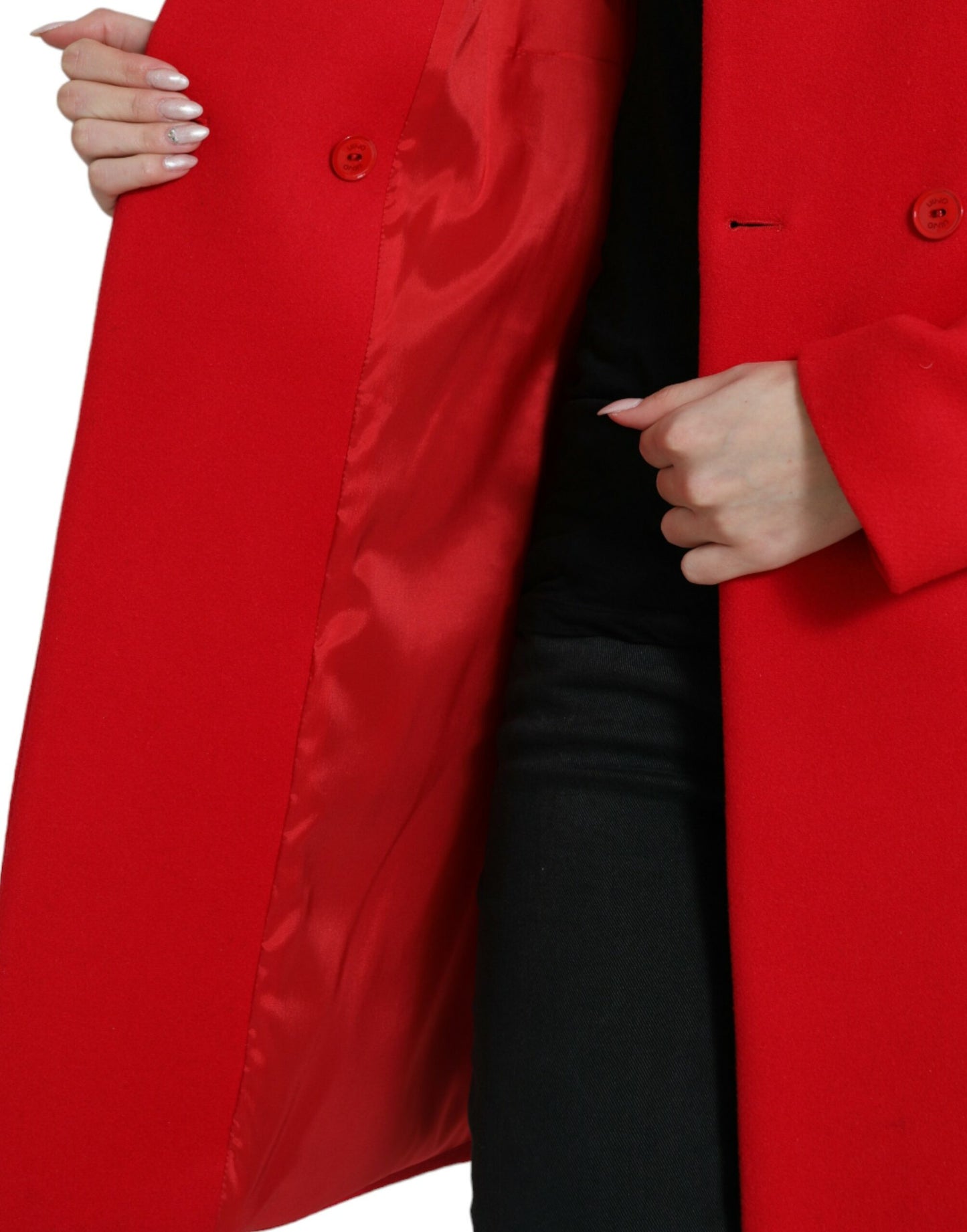 Manteau long croisé rouge Liu jo