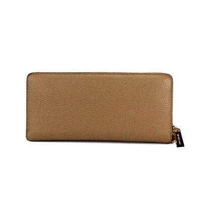 Michael Kors Jet Set Travel Cartera grande continental de piel color camel