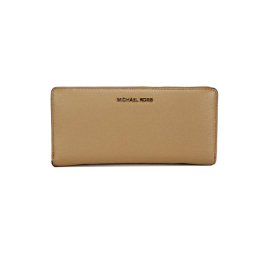 Michael Kors Jet Set Travel Grand portefeuille continental en cuir camel