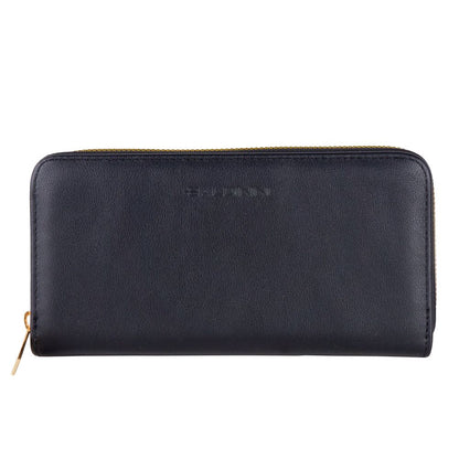 Baldinini Trend Elegant Cartera de cuero con cremallera - Sleek Black