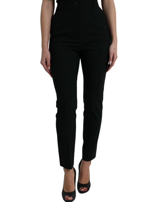 Dolce &amp; gabbana pantalon fuselé en laine taille haute