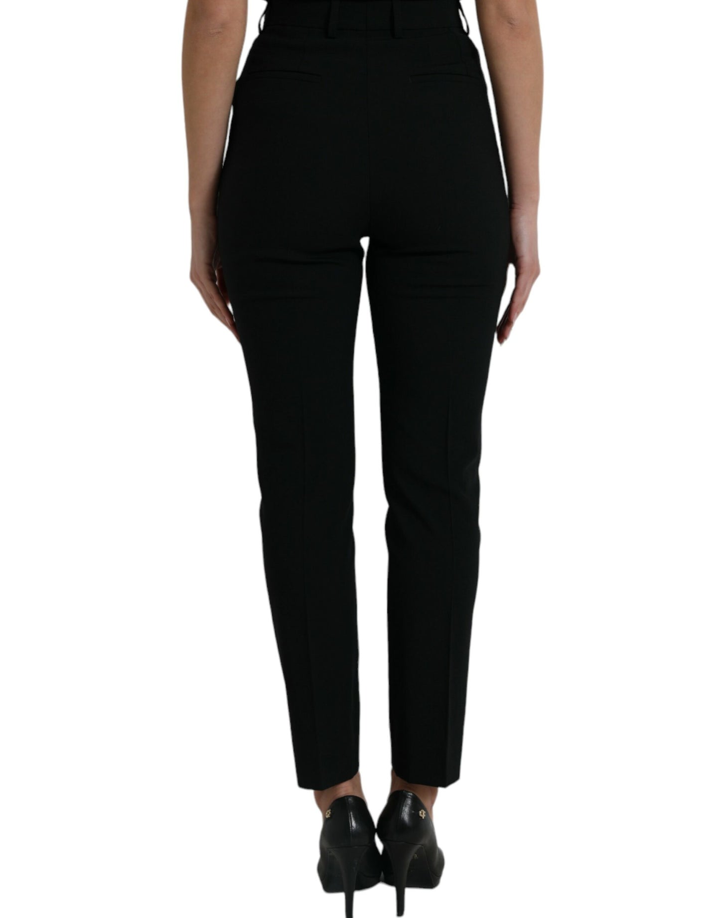 Dolce &amp; gabbana pantalon fuselé en laine taille haute