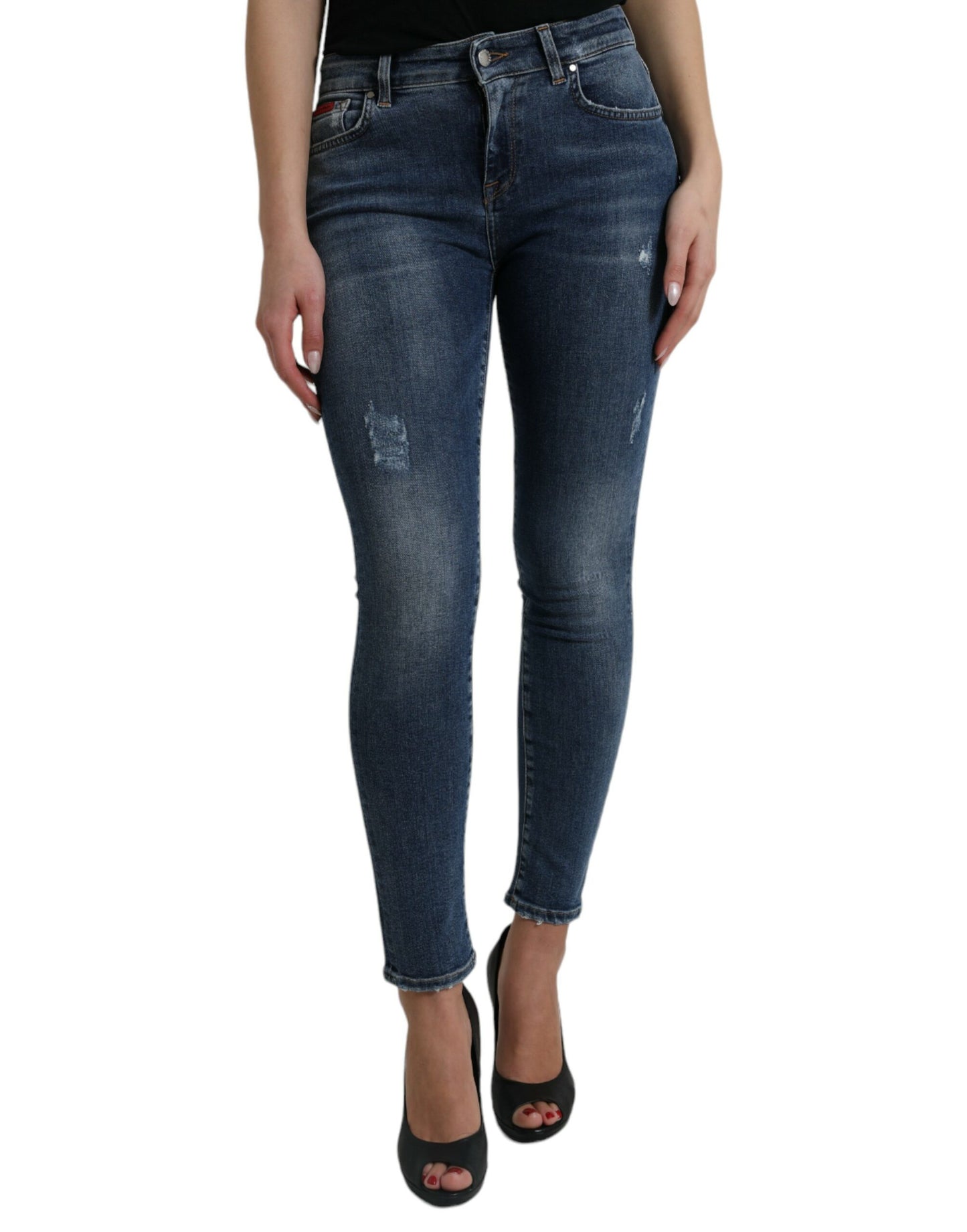 Dolce & Gabbana Elegant Mid Waist Stretch Jeans in Blue