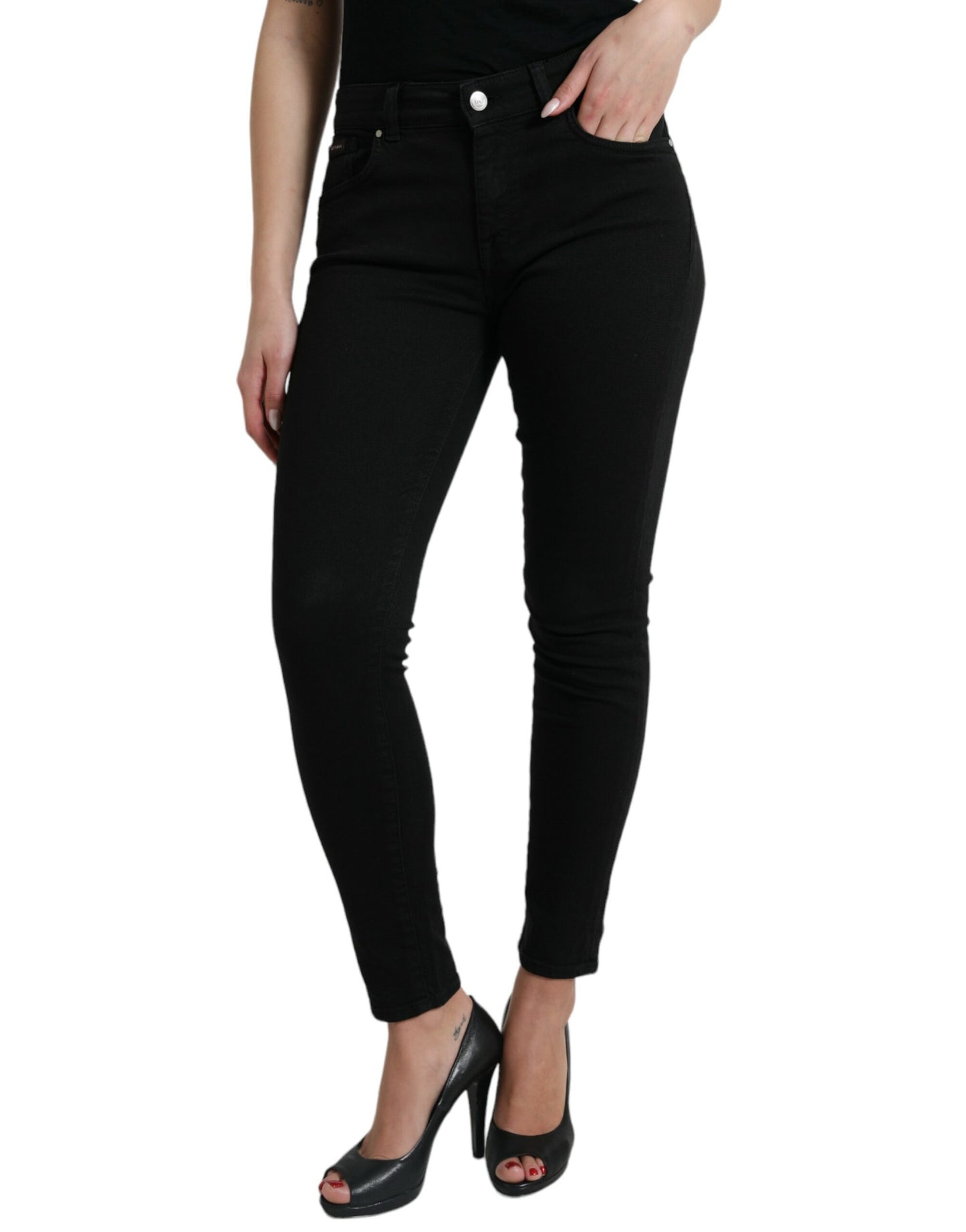 Dolce &amp; gabbana jean stretch noir taille moyenne