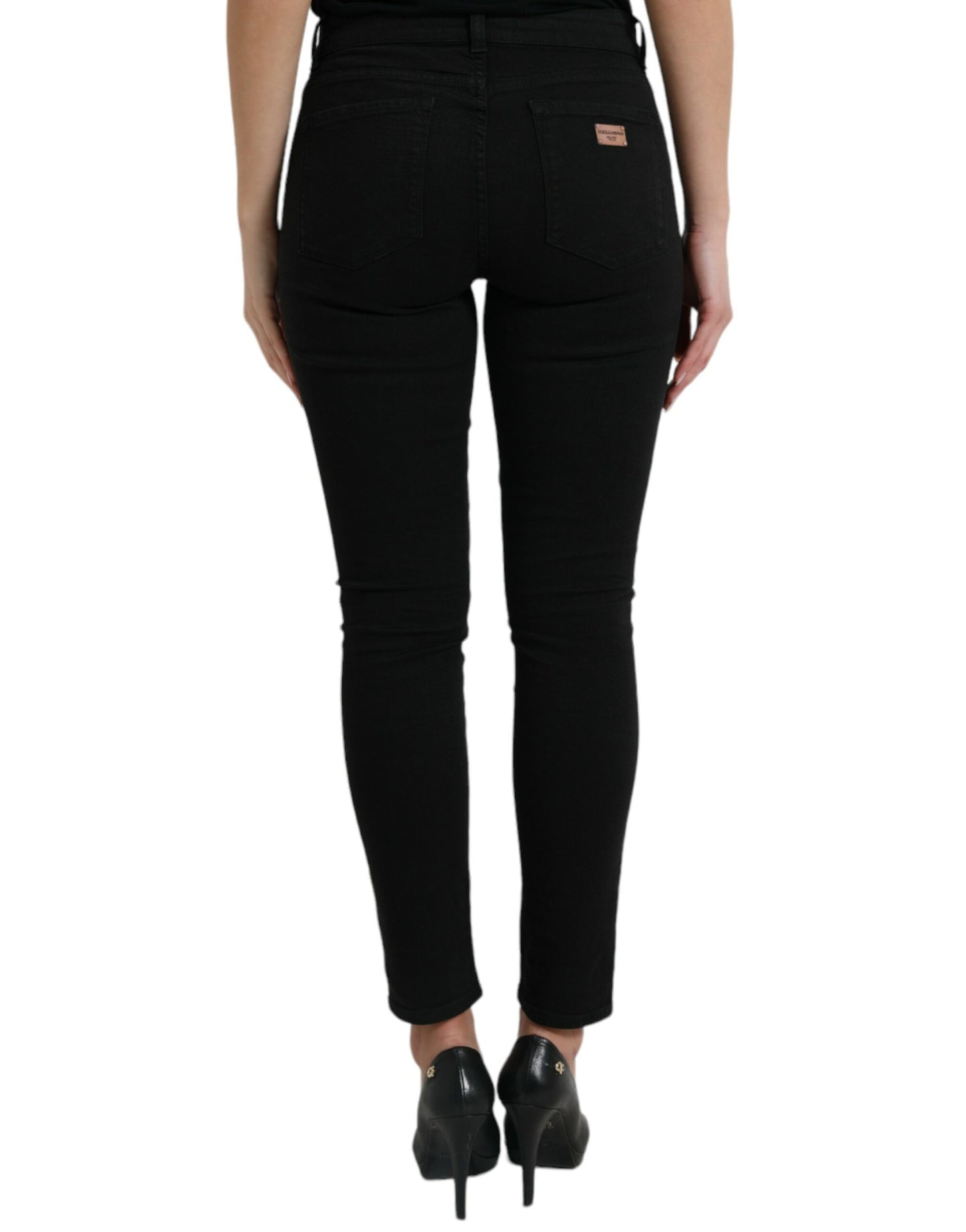 Dolce &amp; gabbana jean stretch noir taille moyenne