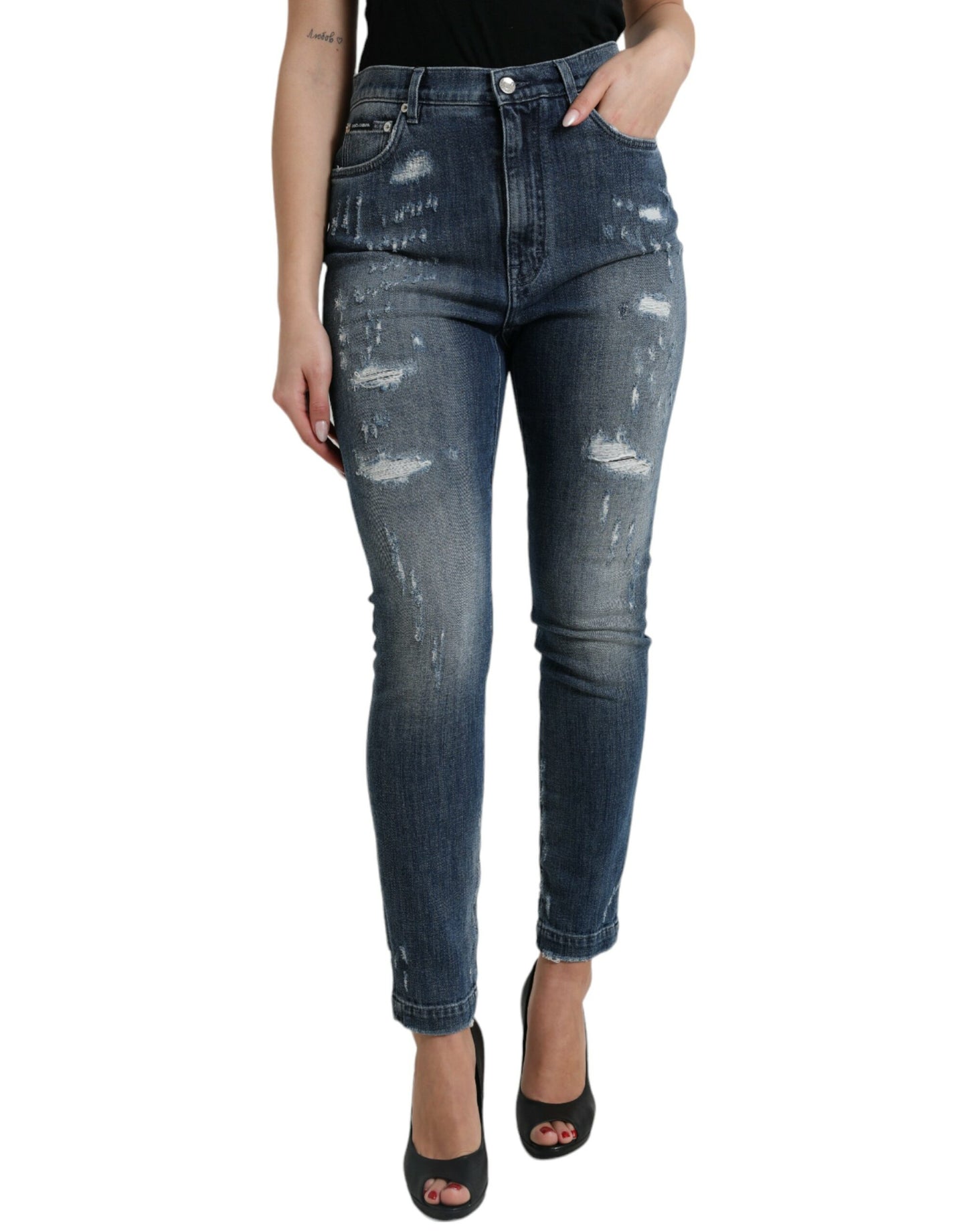 Dolce &amp; Gabbana - Jean en denim stretch taille haute