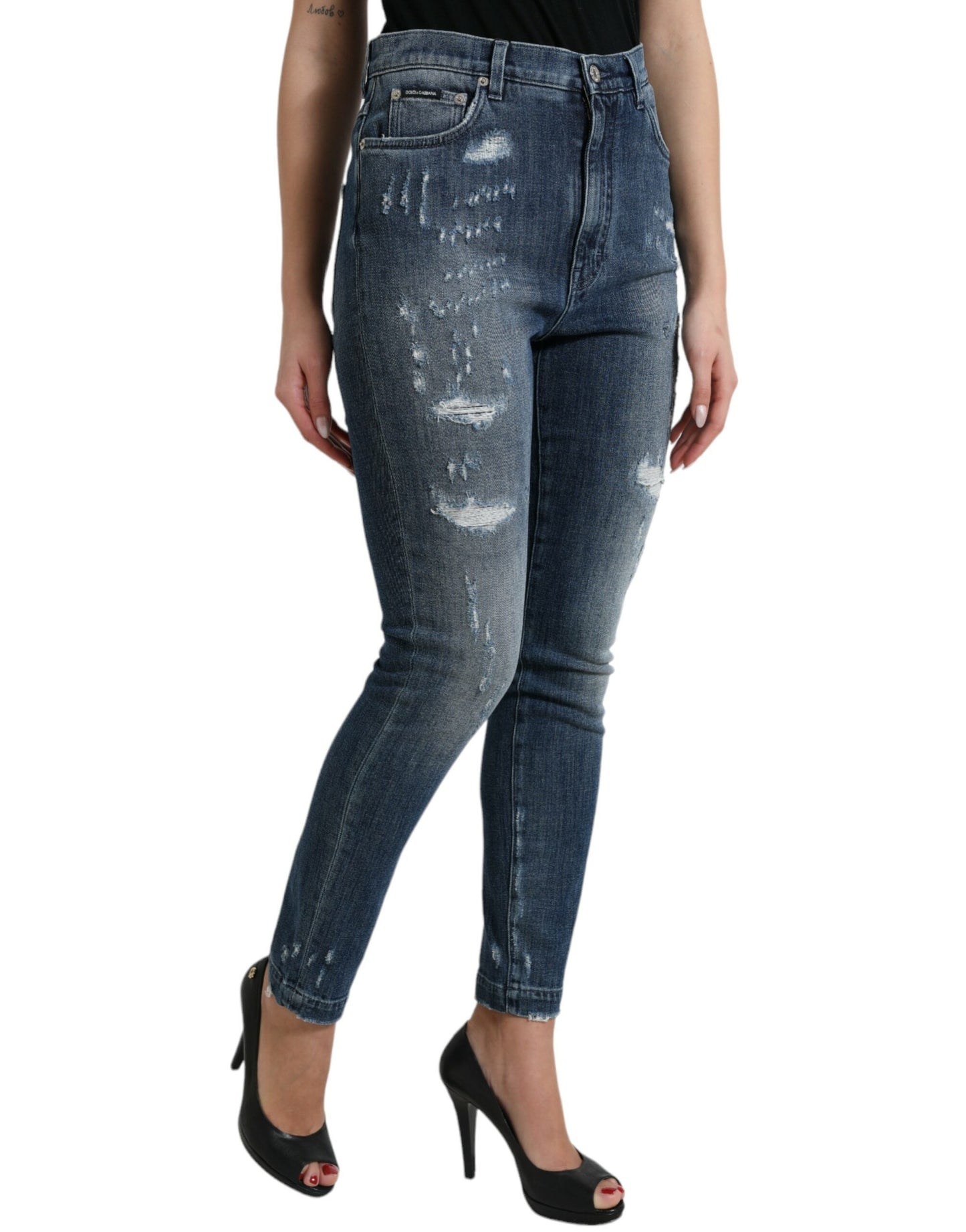 Dolce &amp; Gabbana - Jean en denim stretch taille haute