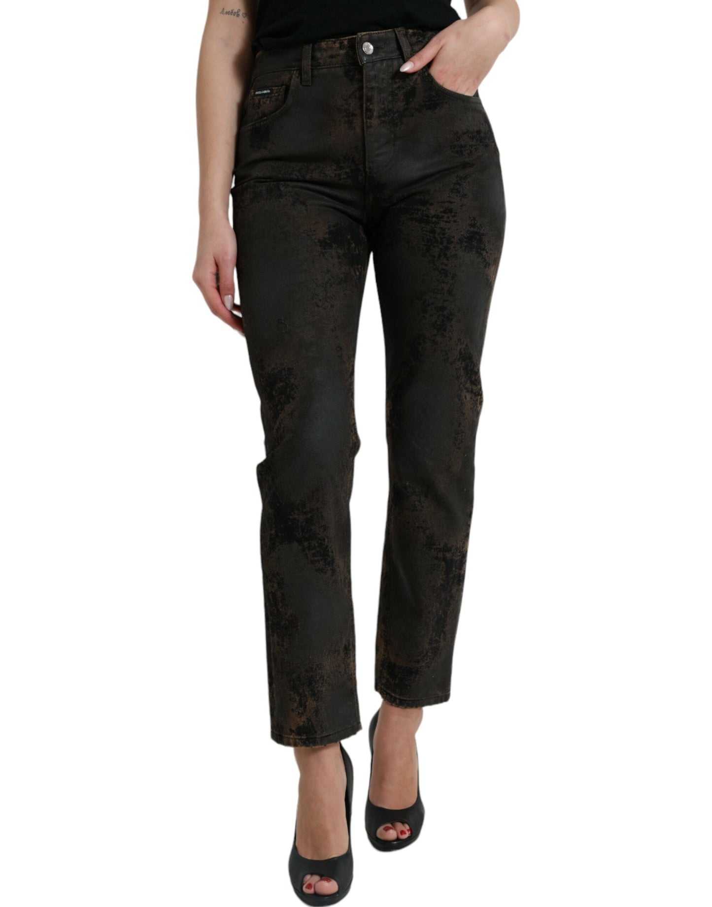 Dolce &amp; Gabbana - Jean boyfriend taille moyenne stretch