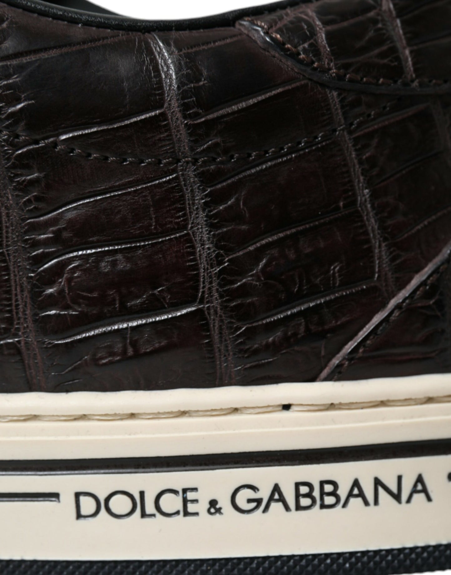 Dolce &amp; Gabbana Baskets basses élégantes en cuir exotique