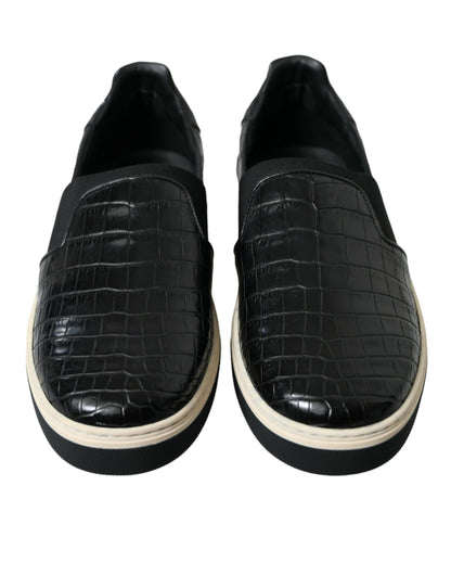 Baskets basses en cuir de crocodile Dolce &amp; Gabbana