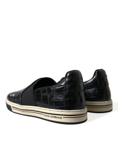 Baskets basses en cuir de crocodile Dolce &amp; Gabbana