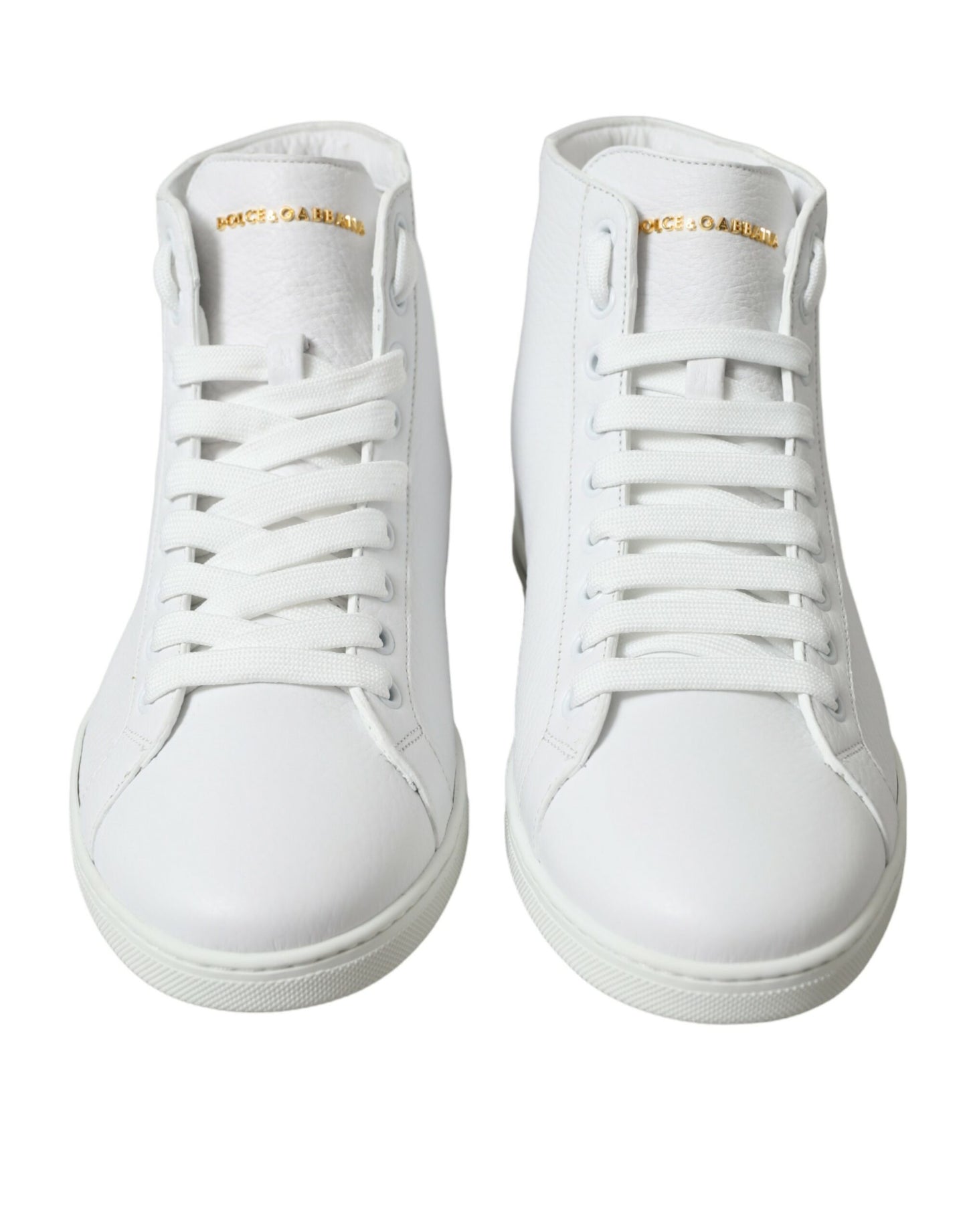 Baskets montantes en cuir blanc Dolce &amp; Gabbana