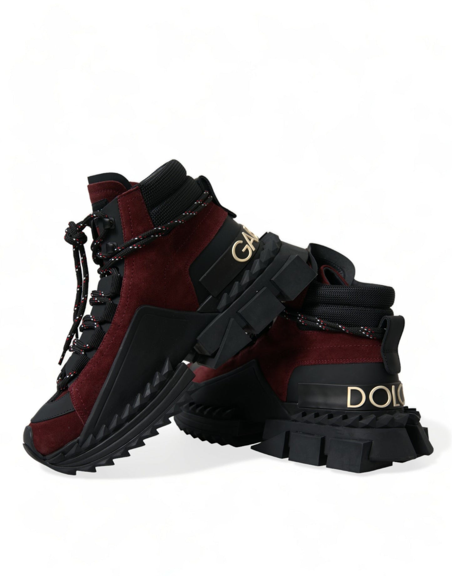 Dolce &amp; Gabbana Baskets montantes en cuir bordeaux