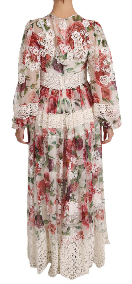 Robe longue à fleurs Dolce &amp; gabbana avec doublure en soie