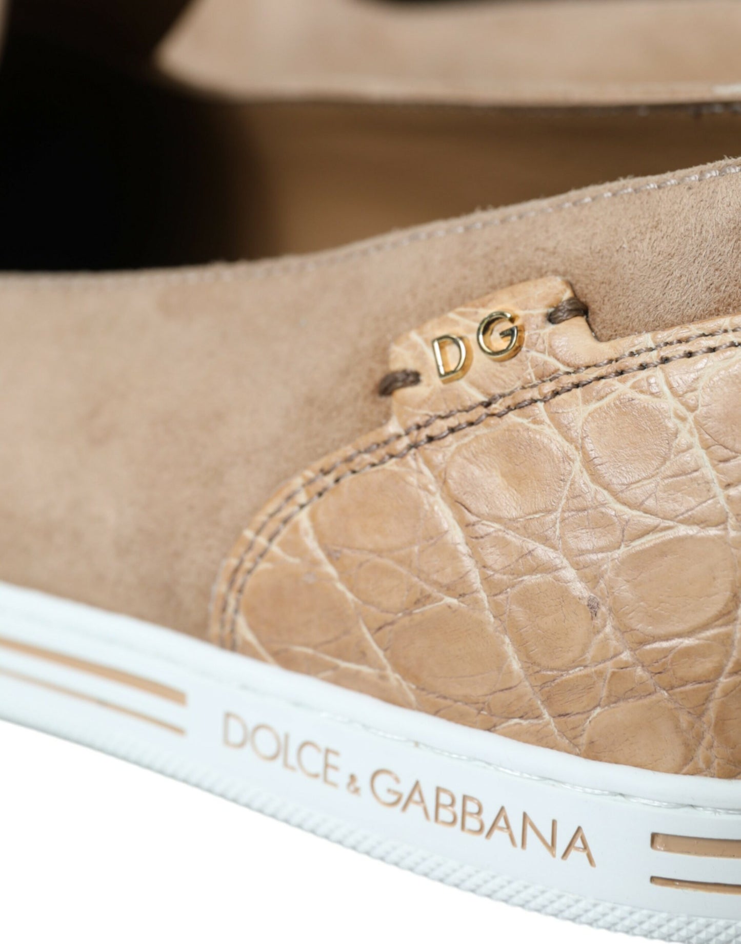 Mocassins en cuir beiges Dolce &amp; gabbana