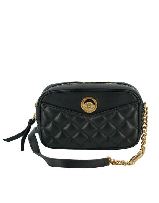 Petit sac bandoulière Versace en cuir noir