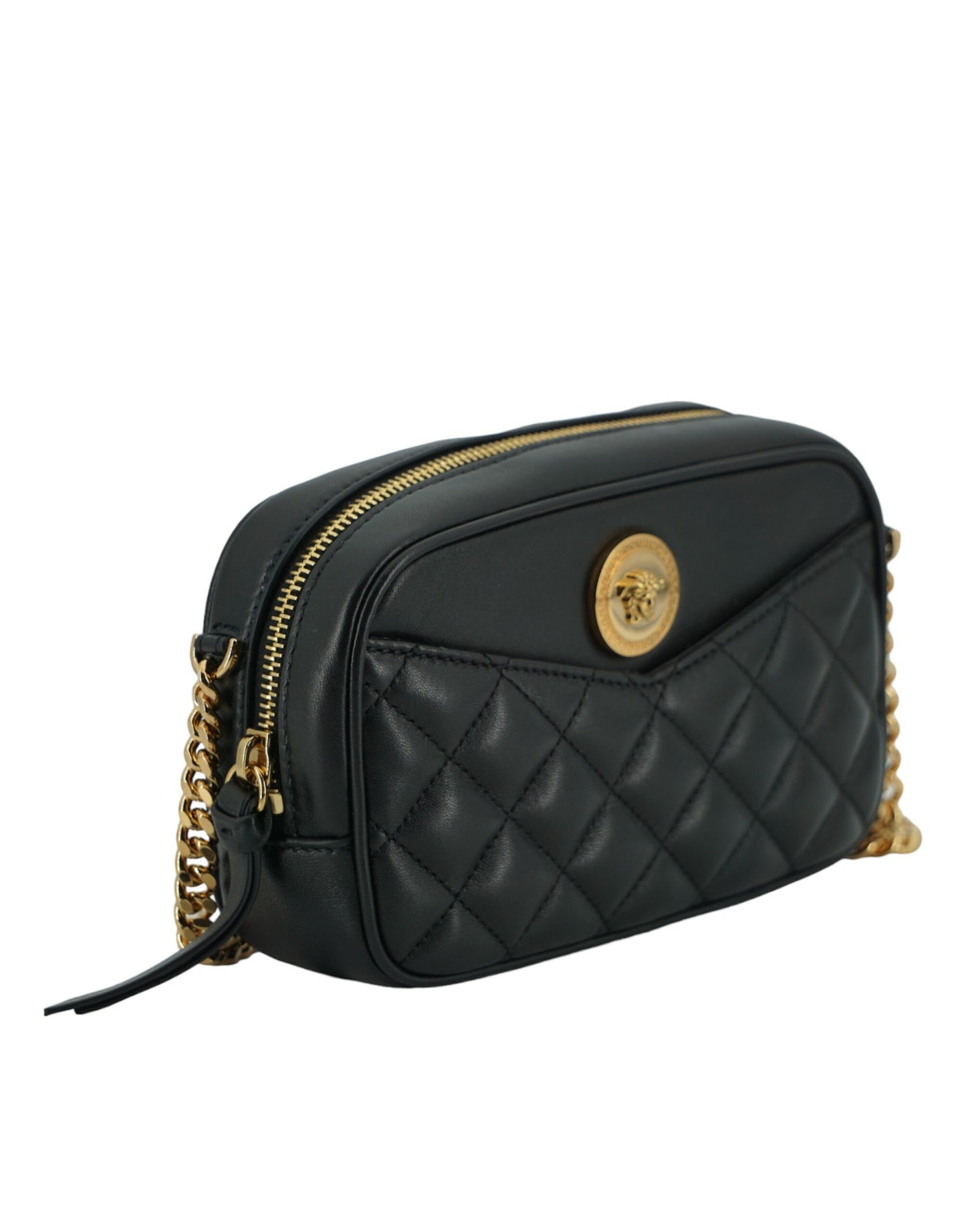 Petit sac bandoulière Versace en cuir noir