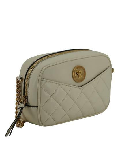 Sac appareil photo Versace en cuir d'agneau blanc