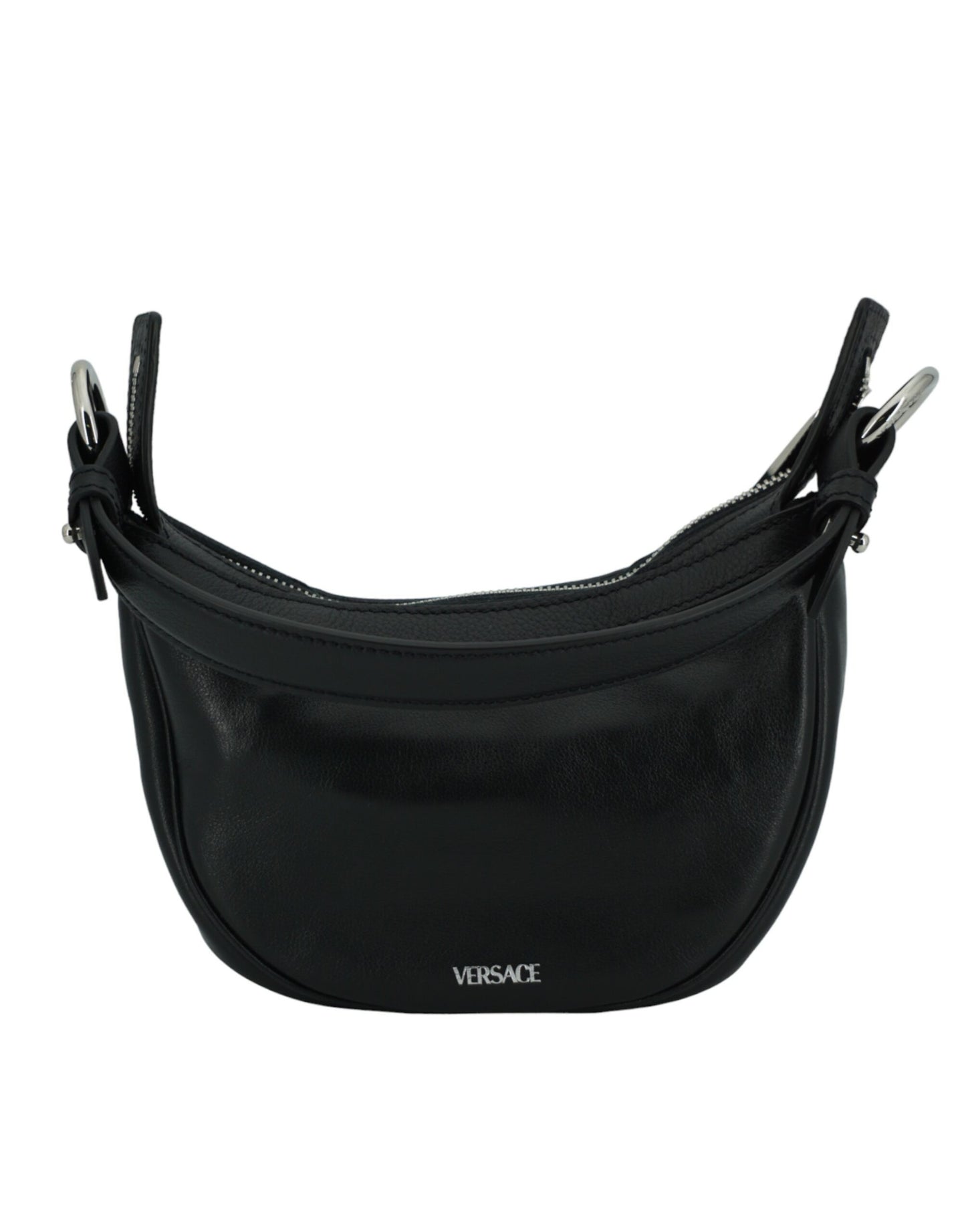 Versace Mini bolso de hombro Hobo de piel de becerro negro