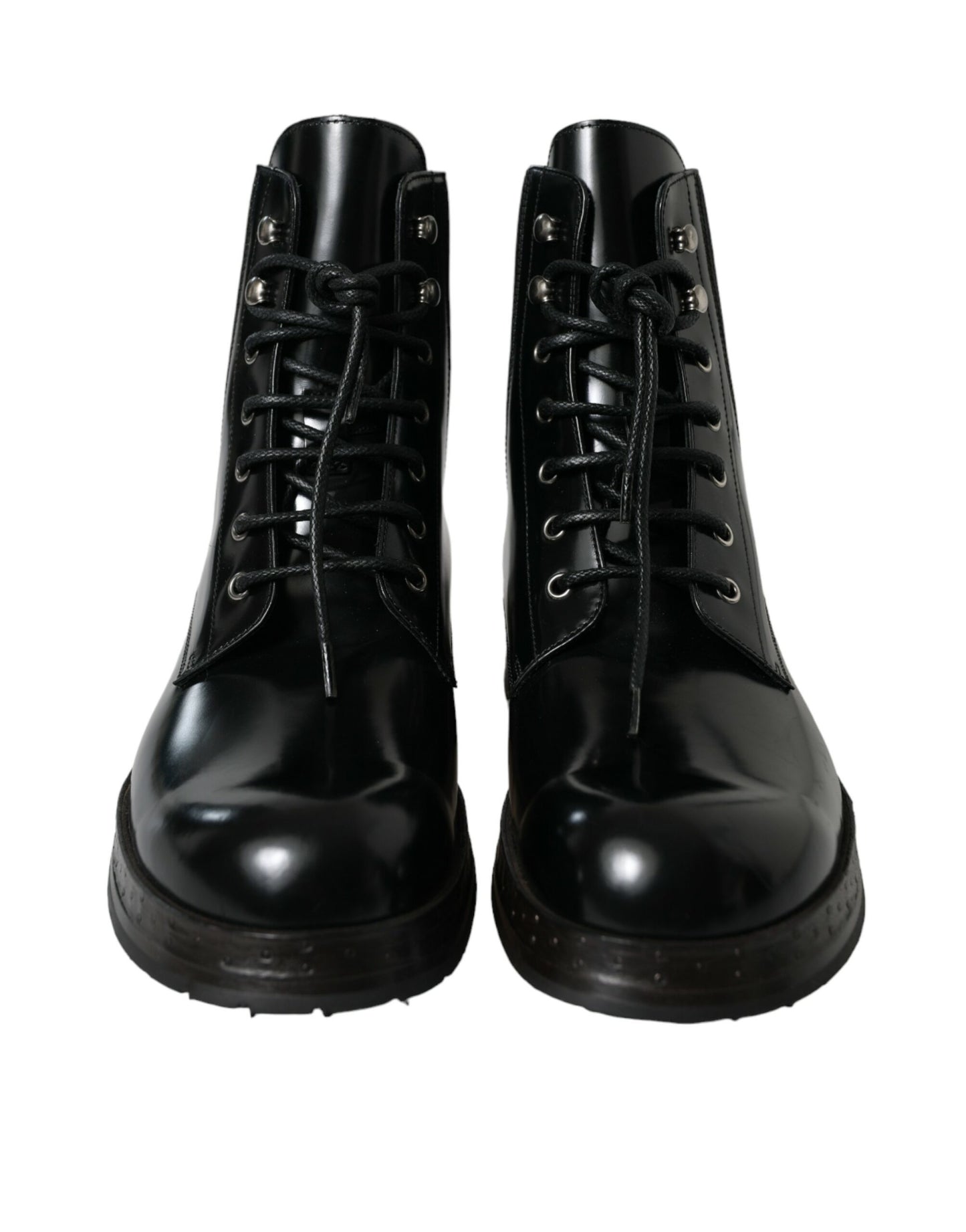 Dolce &amp; Gabbana bottes mi-mollet en cuir noir pour hommes