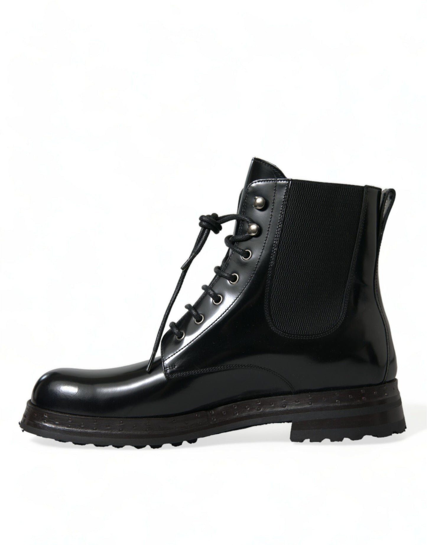 Dolce &amp; Gabbana bottes mi-mollet en cuir noir pour hommes