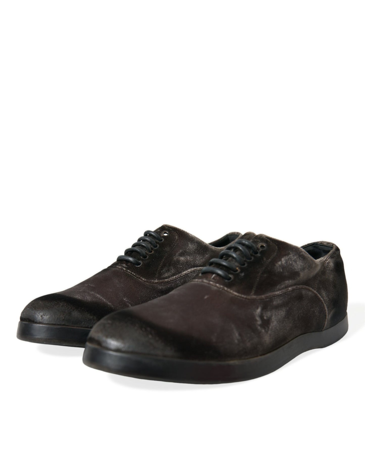 Chaussures à lacets Oxford en velours marron Dolce &amp; Gabbana