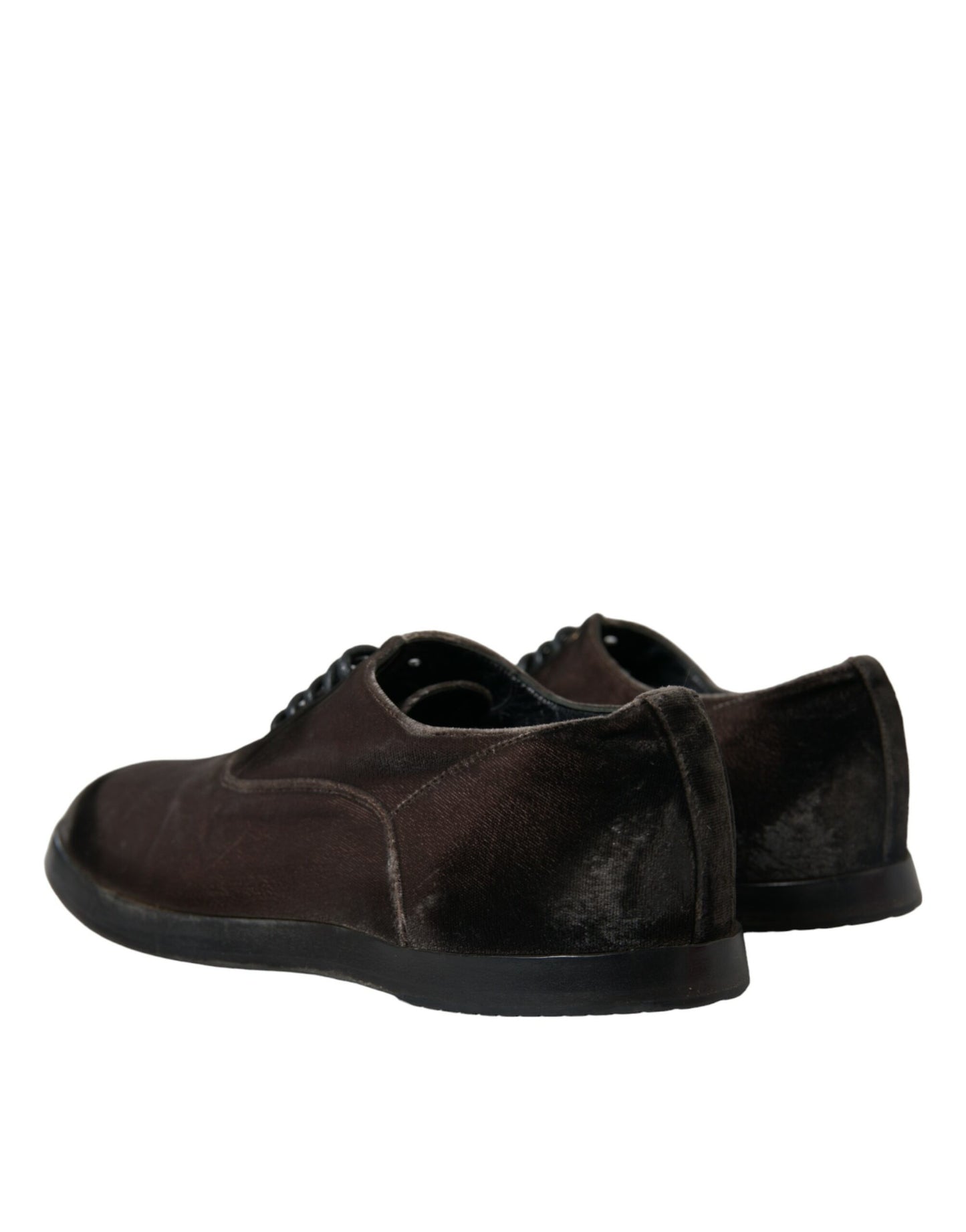 Chaussures à lacets Oxford en velours marron Dolce &amp; Gabbana