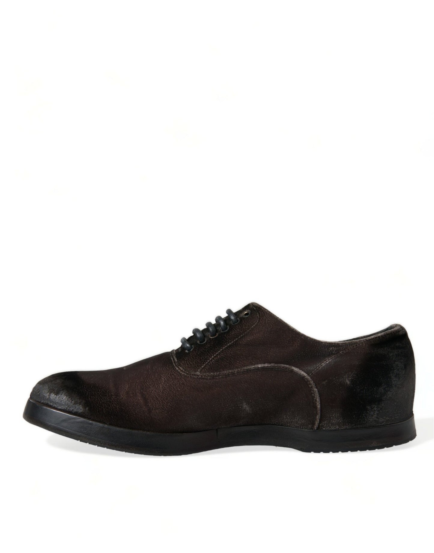 Chaussures à lacets Oxford en velours marron Dolce &amp; Gabbana