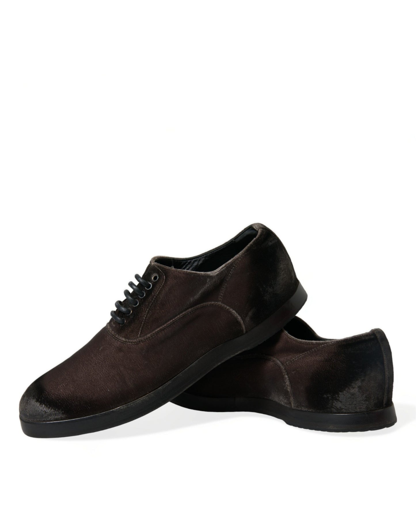 Chaussures à lacets Oxford en velours marron Dolce &amp; Gabbana