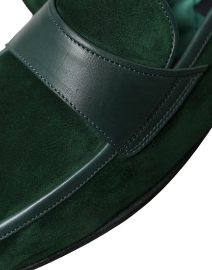 Mocassins en cuir velours émeraude Dolce &amp; gabbana pour homme