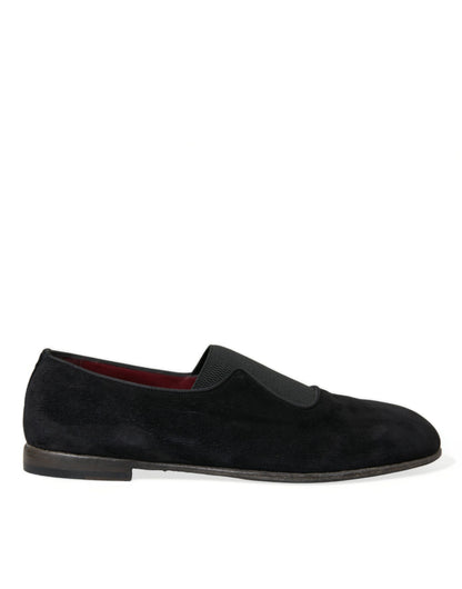 Mocassins en velours noir Dolce &amp; Gabbana pour le gentleman exigeant