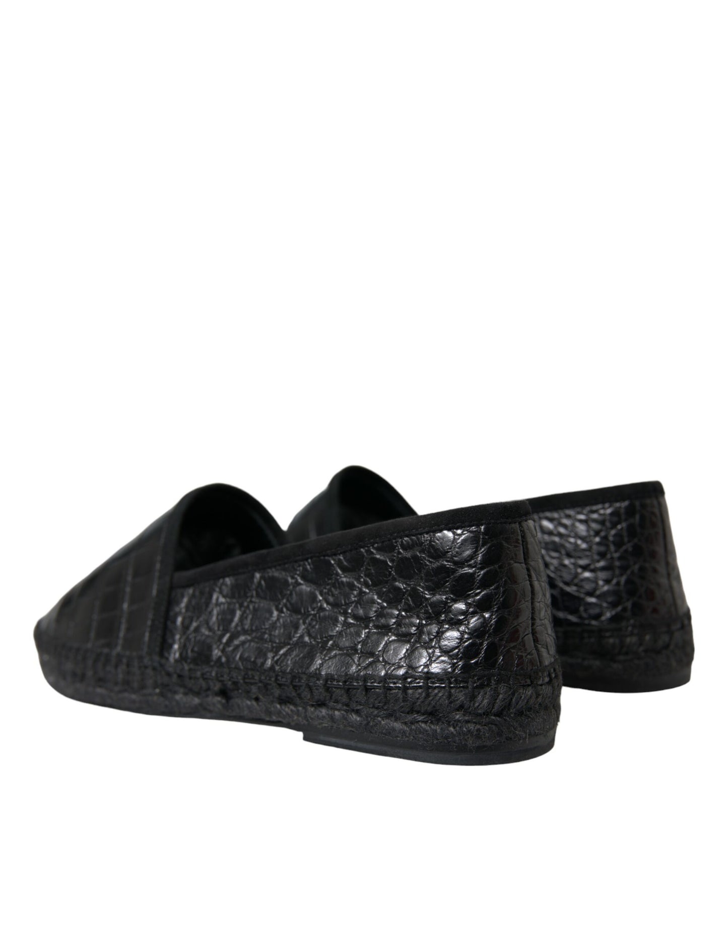 Espadrilles en cuir noir exotique Dolce &amp; gabbana