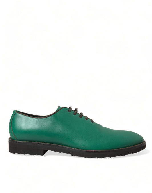 Chaussures habillées Oxford en cuir vert Dolce &amp; Gabbana